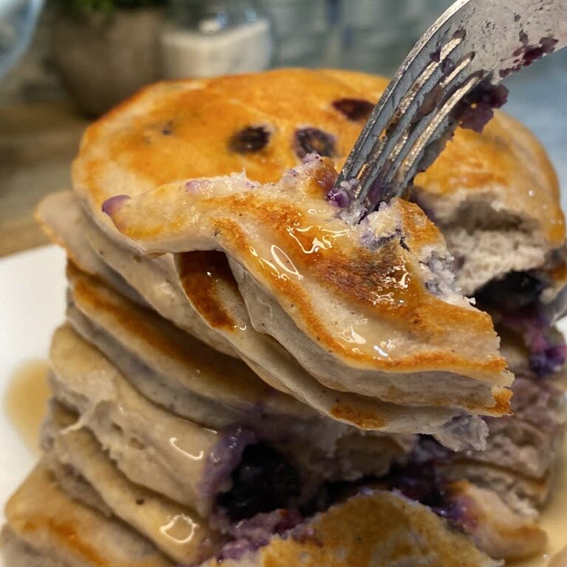 Blueberry Greek Yogurt Pancakes