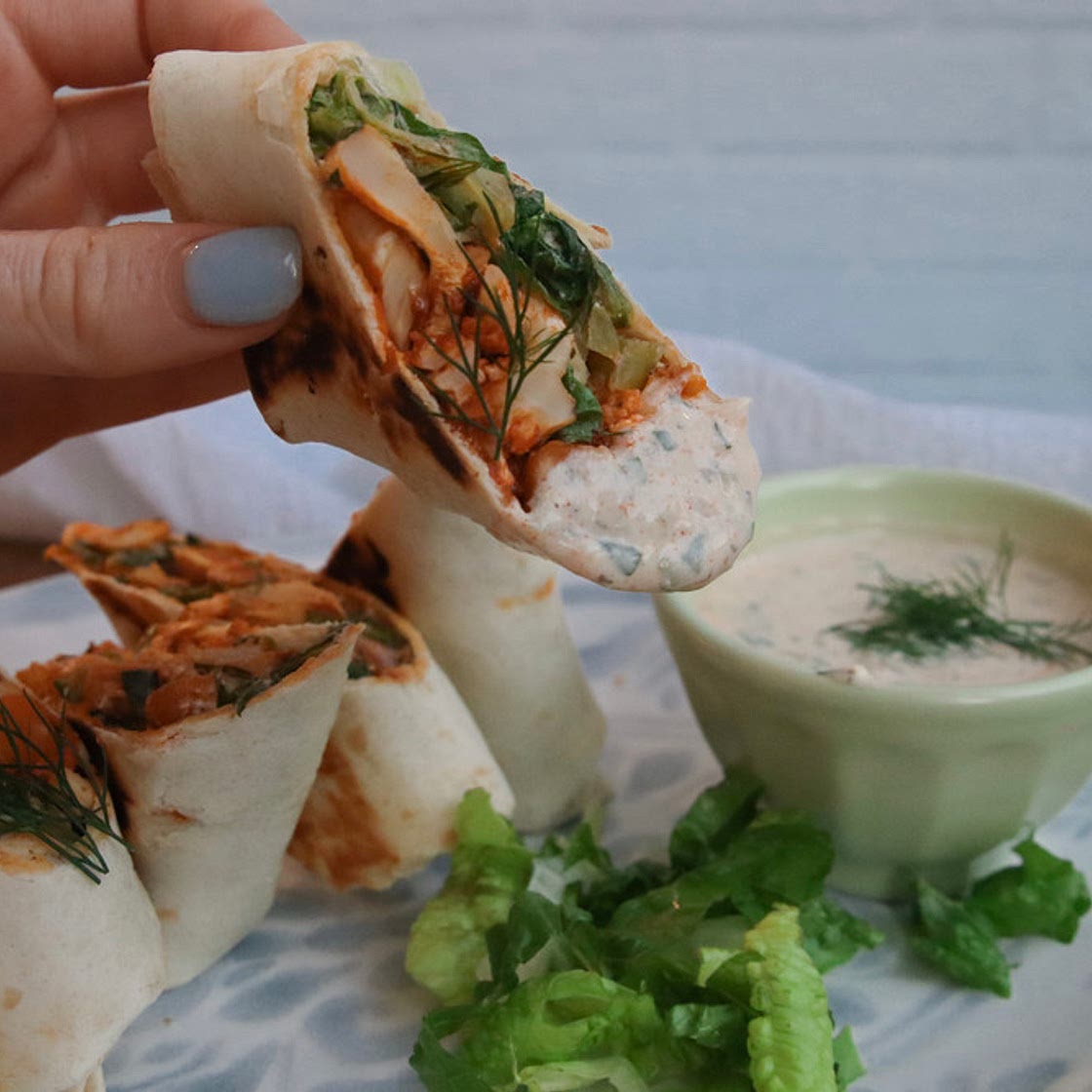 Buffalo Chickpea Cauliflower Wraps — Bella Oldham