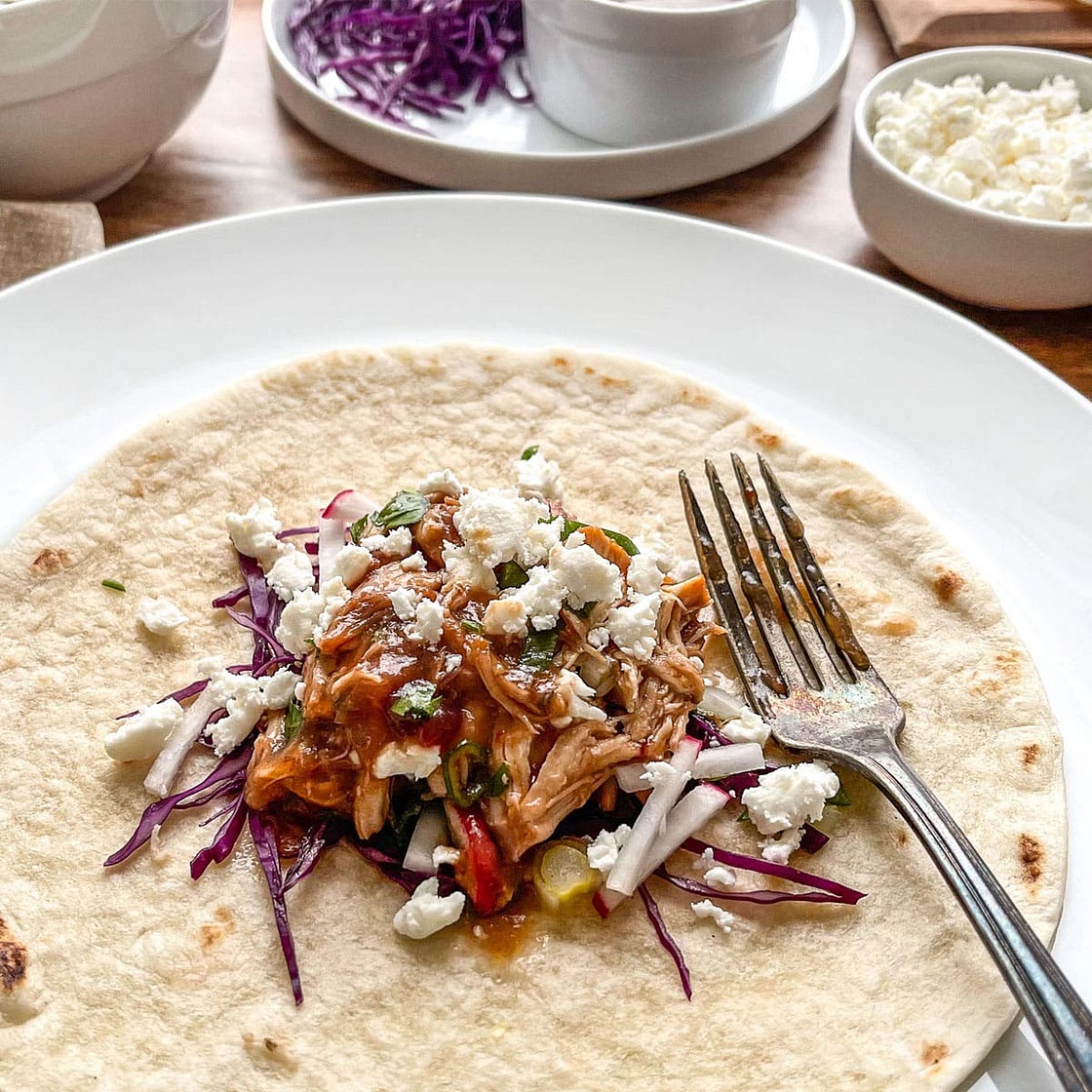 Cranberry Chipotle Pulled Chicken Tacos