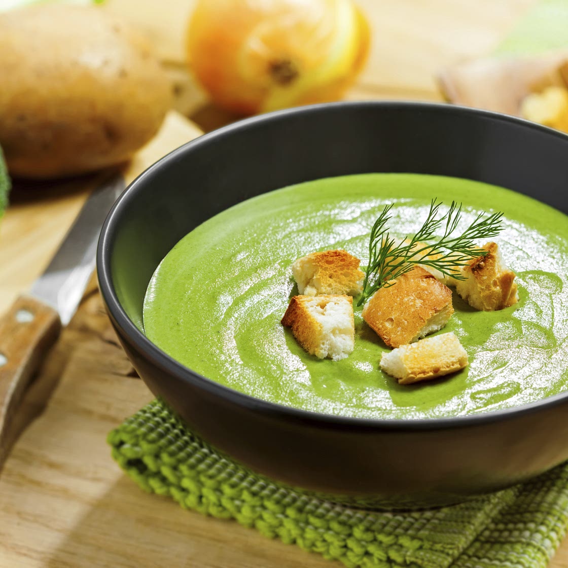 Crema de guisantes con jengibre