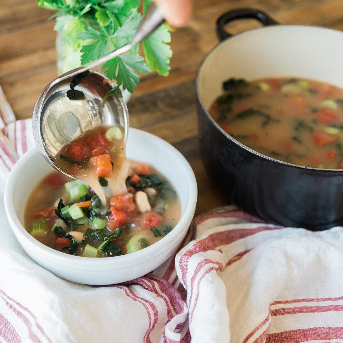 Warm Tuscan Kale and White Bean Soup Recipe