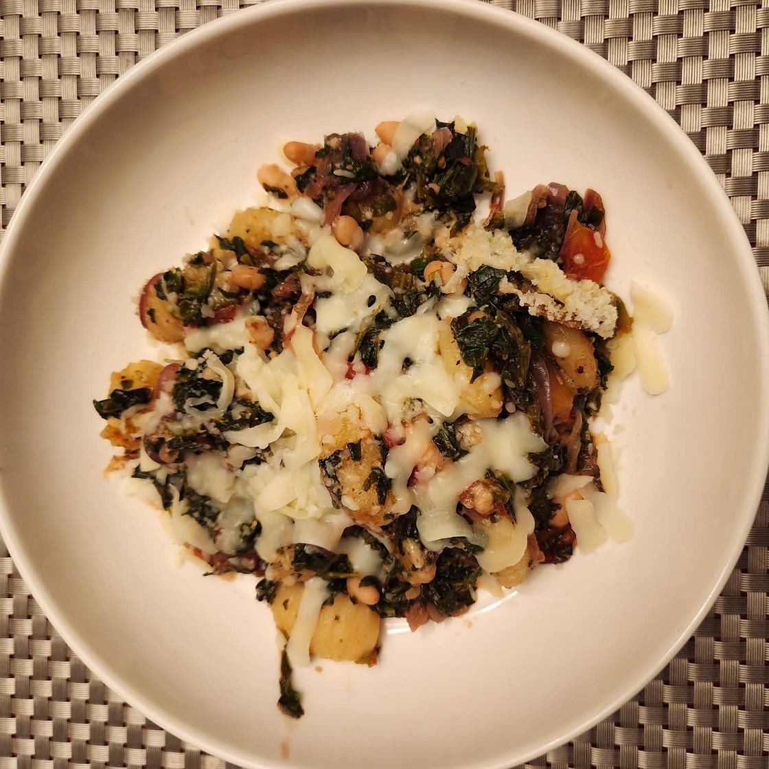 Veggie Gnocchi with Spinach and White Beans