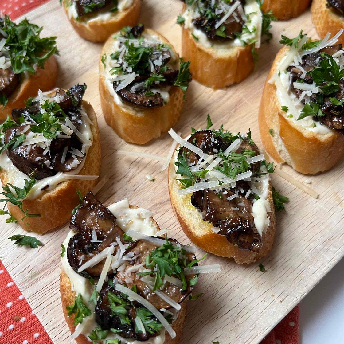 Garlic Mushroom Crostinis