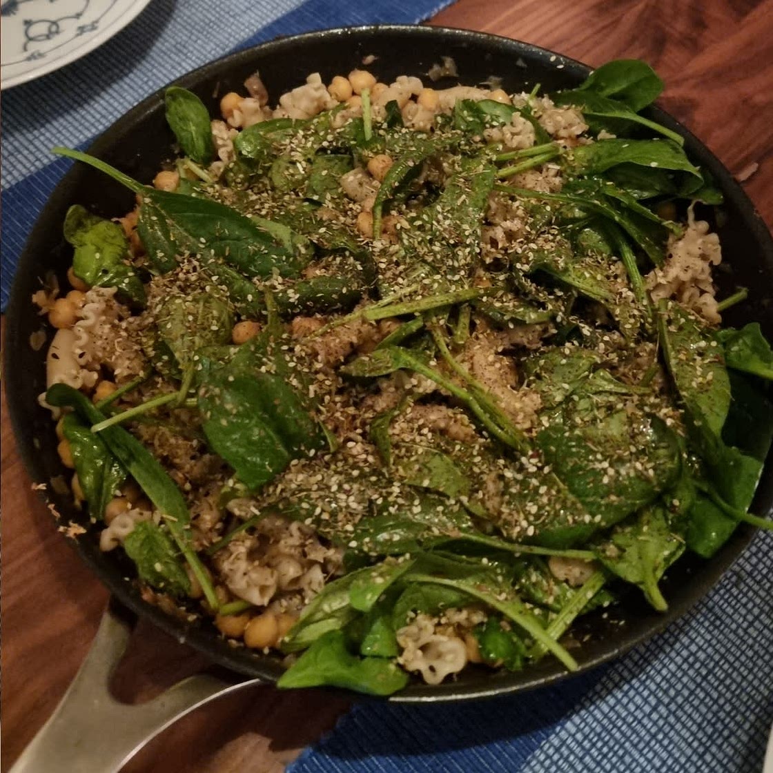Gigli with chickpeas and za'atar