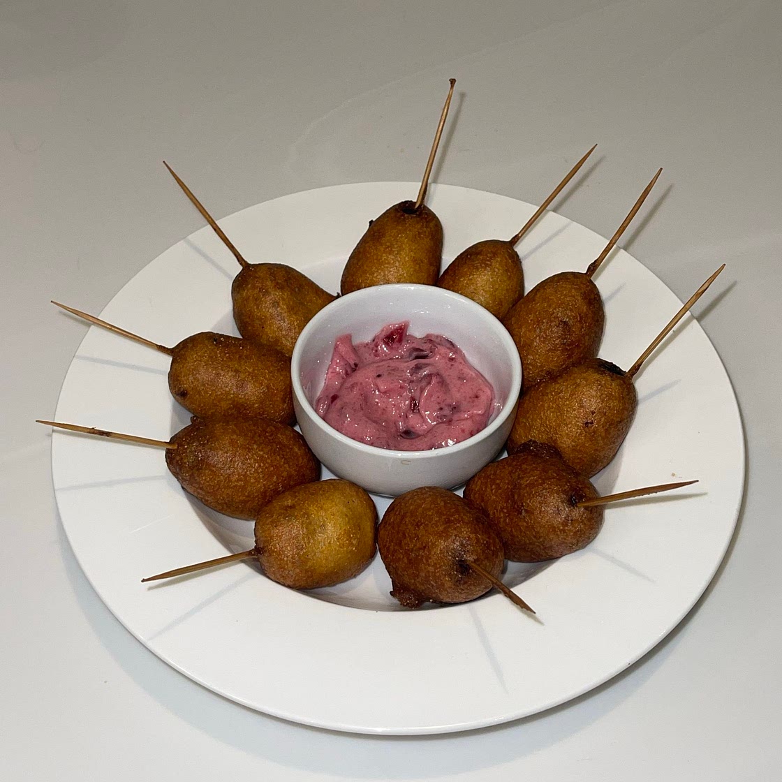 Christmas Corndogs With Cranberry and Mayo Dip