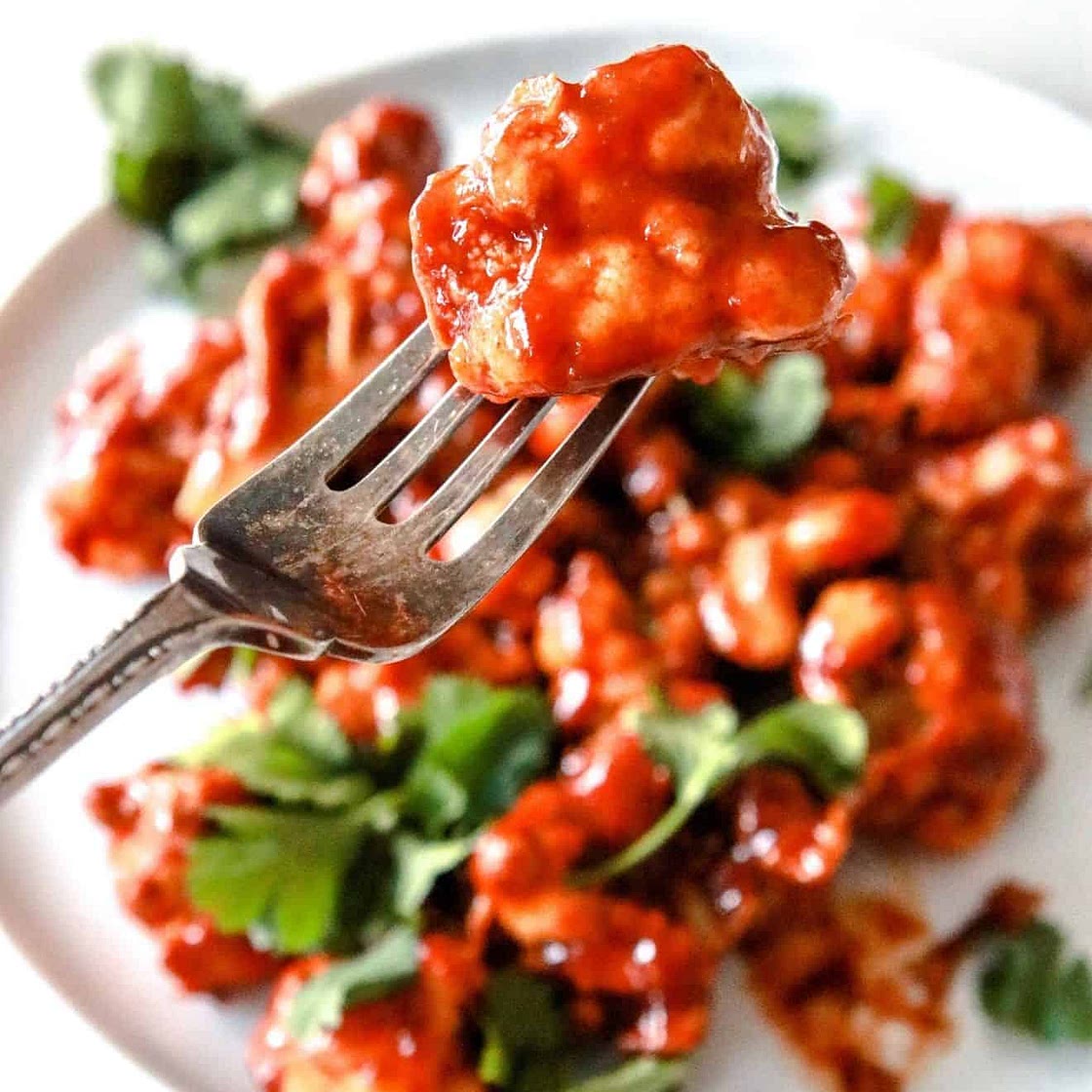 25-Min Mouthwatering Air Fried BBQ Cauliflower