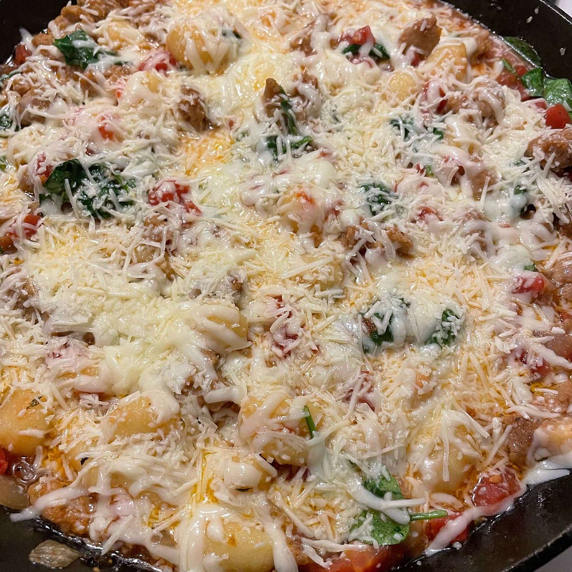 Cheesy One-Pot Gnocchi with Italian Sausage & Spinach