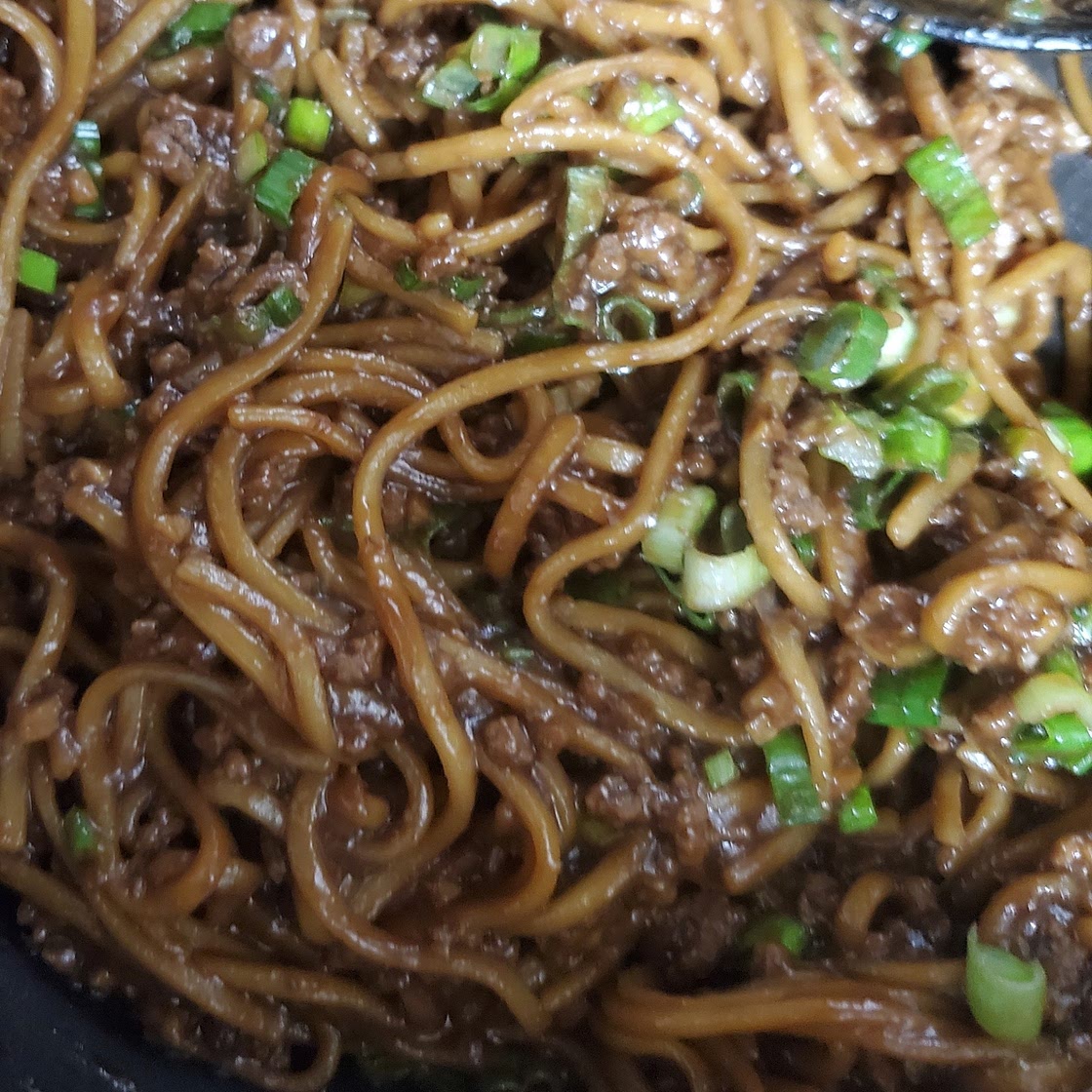 Ground Beef Mongolian Noodles