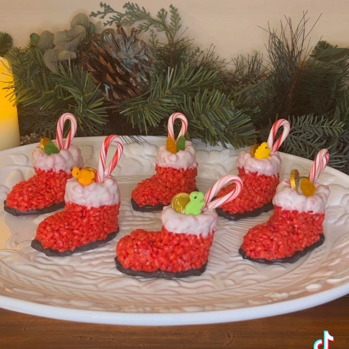 Santa boot rice Krispy treats
