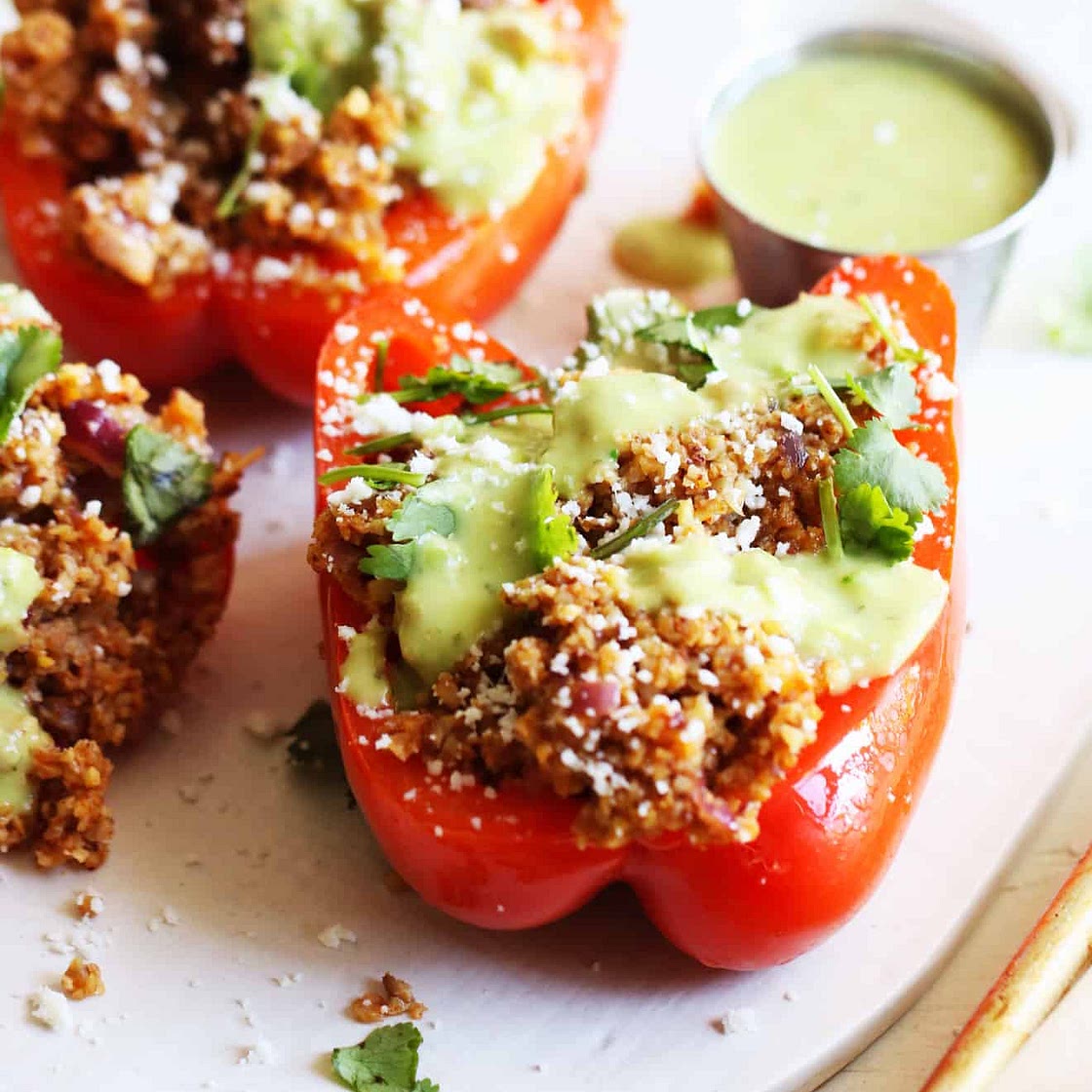Sweet Potato Rice Stuffed Peppers