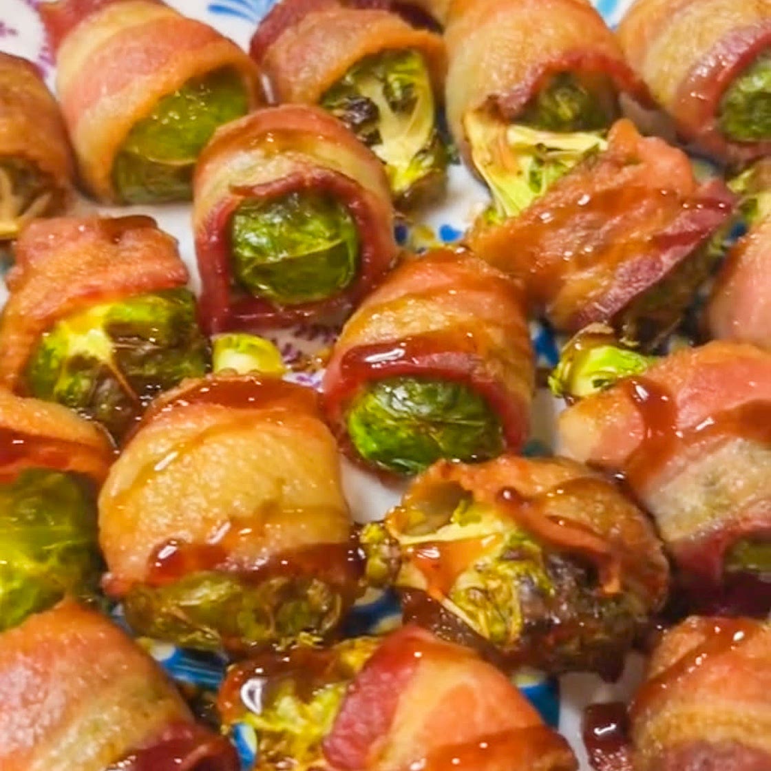 Air fryer bacon wrapped brusselsprouts 