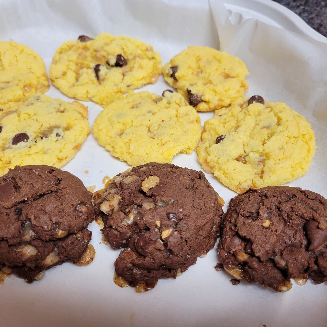Sea salt toffee crumble cookies copycat