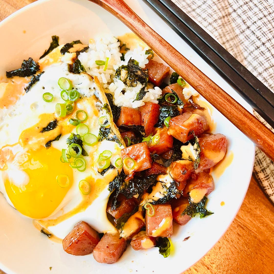 Spam and Egg Over Rice (Dupbap)