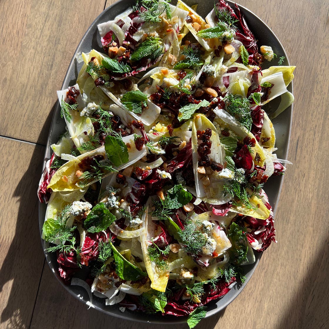 Endive and Radicchio Salad with Dried Cherry Vinaigrette