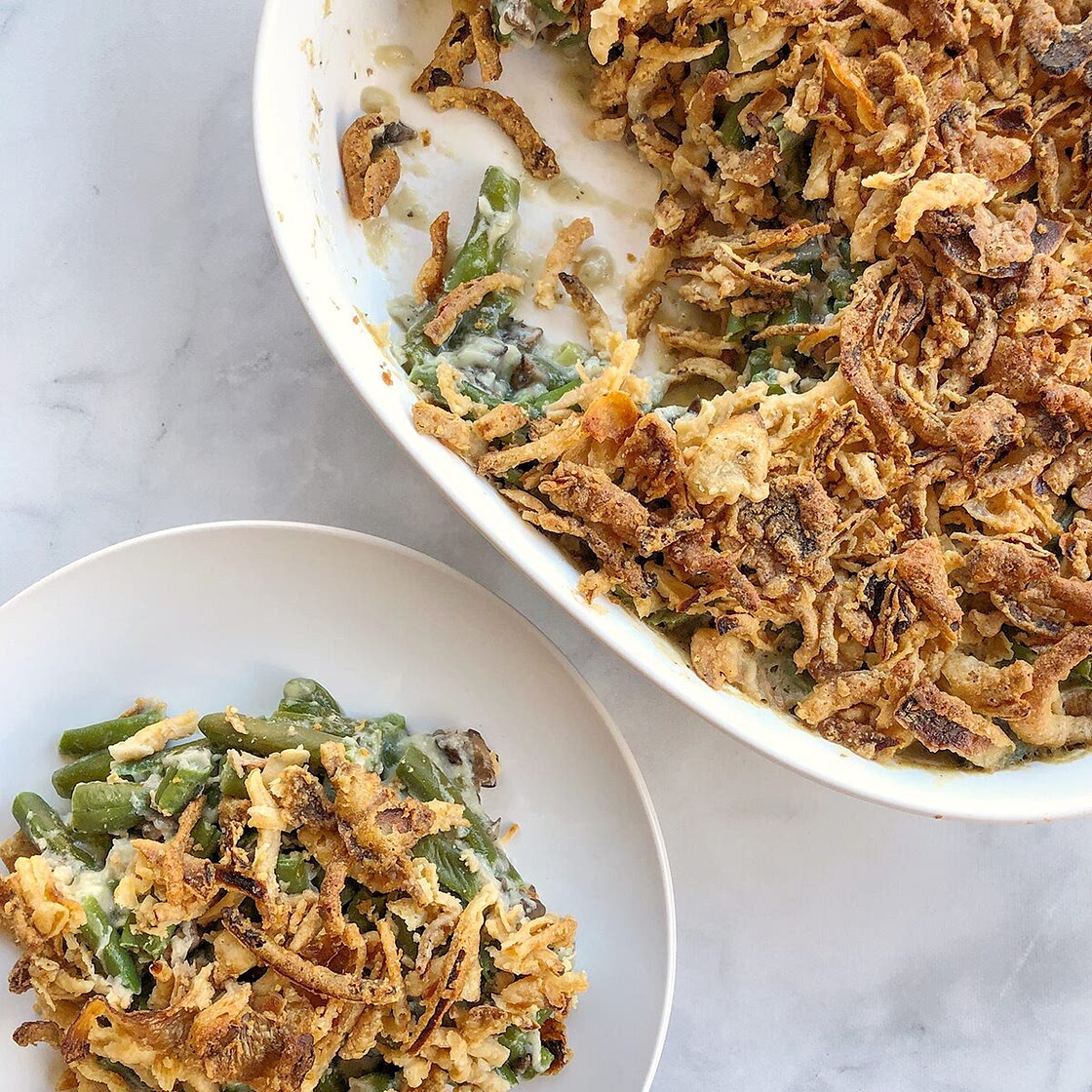 Dairy Free Green Bean Casserole (Vegan, Gluten Free Option)