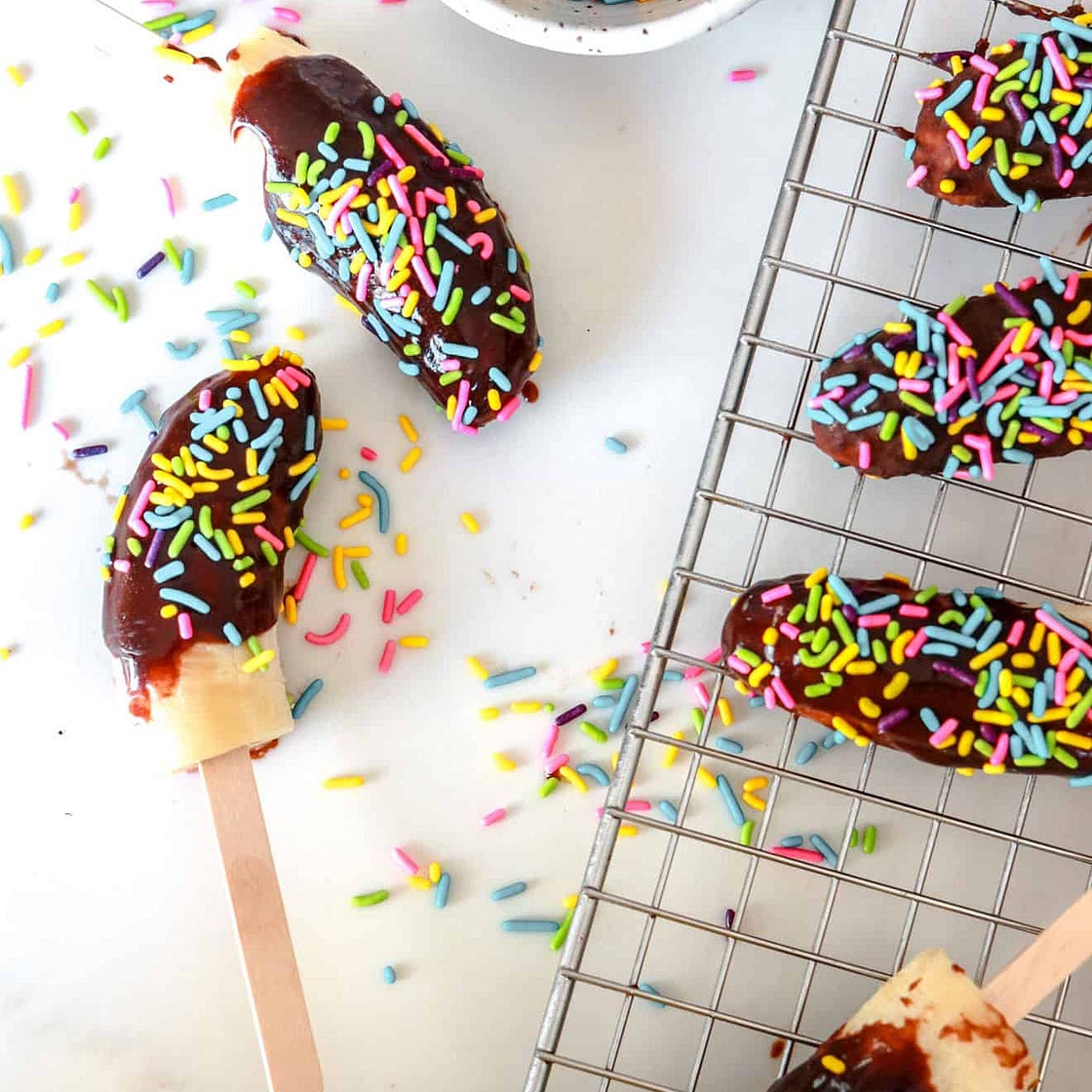 5-Min Chocolate Covered Banana Pops