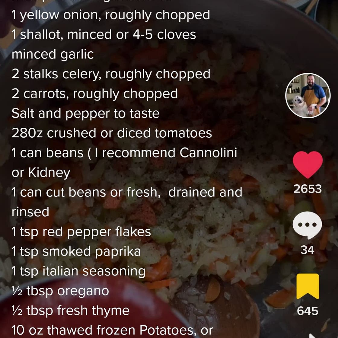 Ministrone soup from tiktok