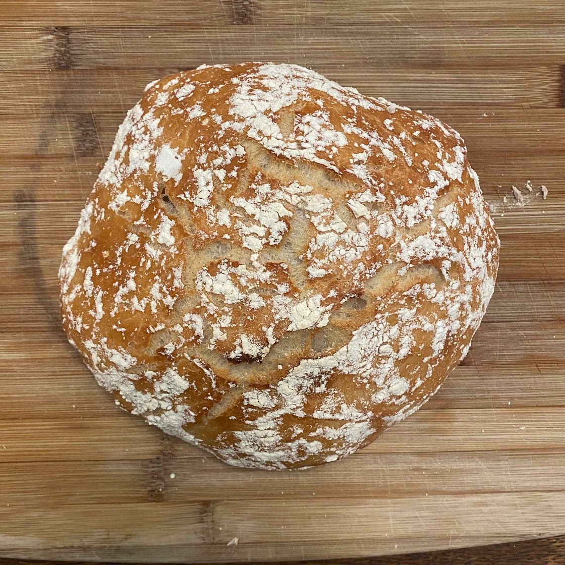 Dutch Oven No Knead Crusty Bread