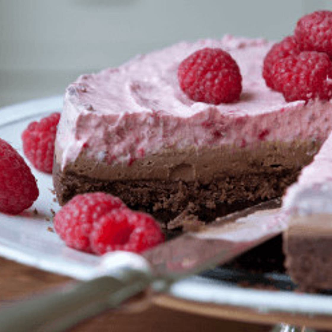 Milk Chocolate & Raspberry Layered Cheesecake