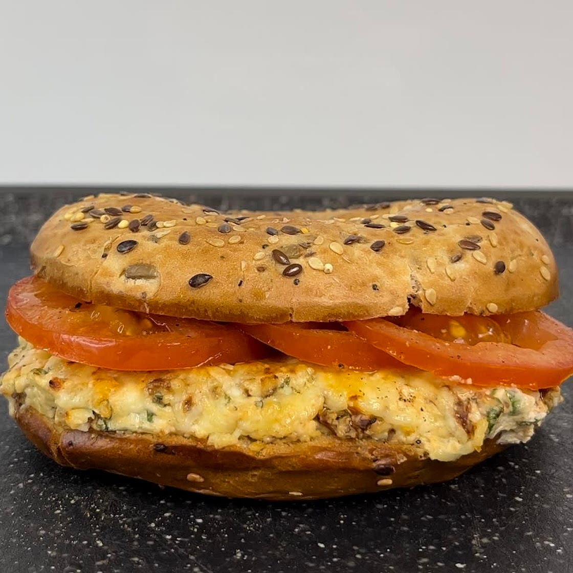 Creamy and cheesy bagel