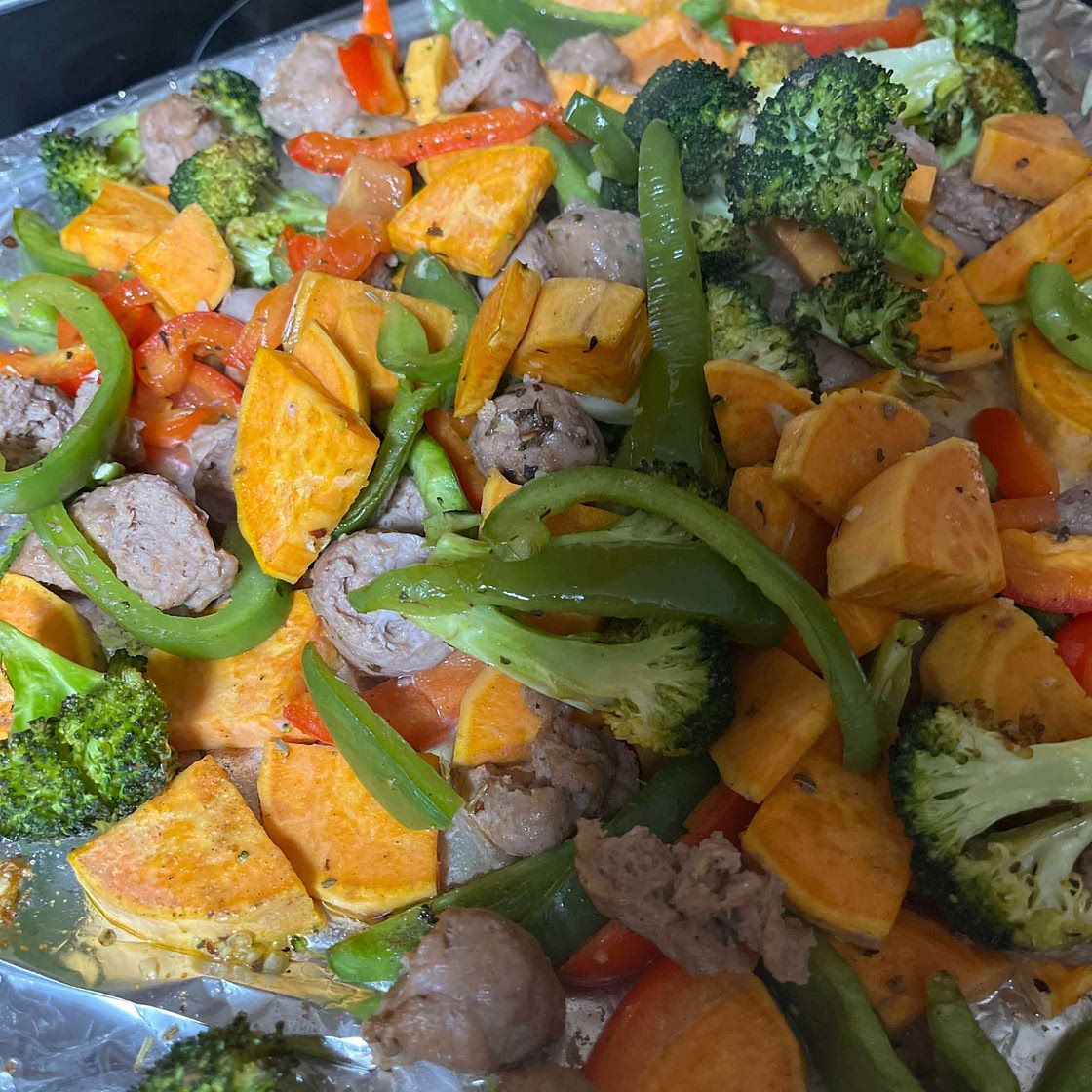 Healthy 20 Minute Sheet Pan Sausage and Veggies