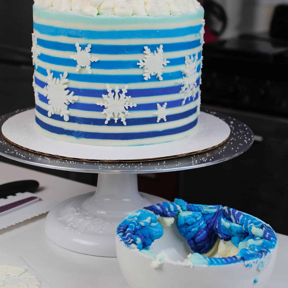 Striped Buttercream Cake