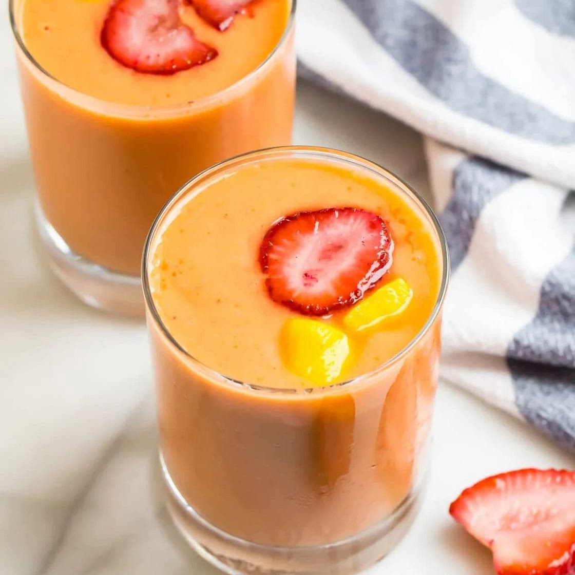 Spicy Mango-Strawberry Smoothie
