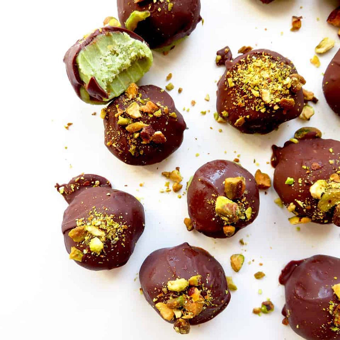 Matcha Pistachio Truffles