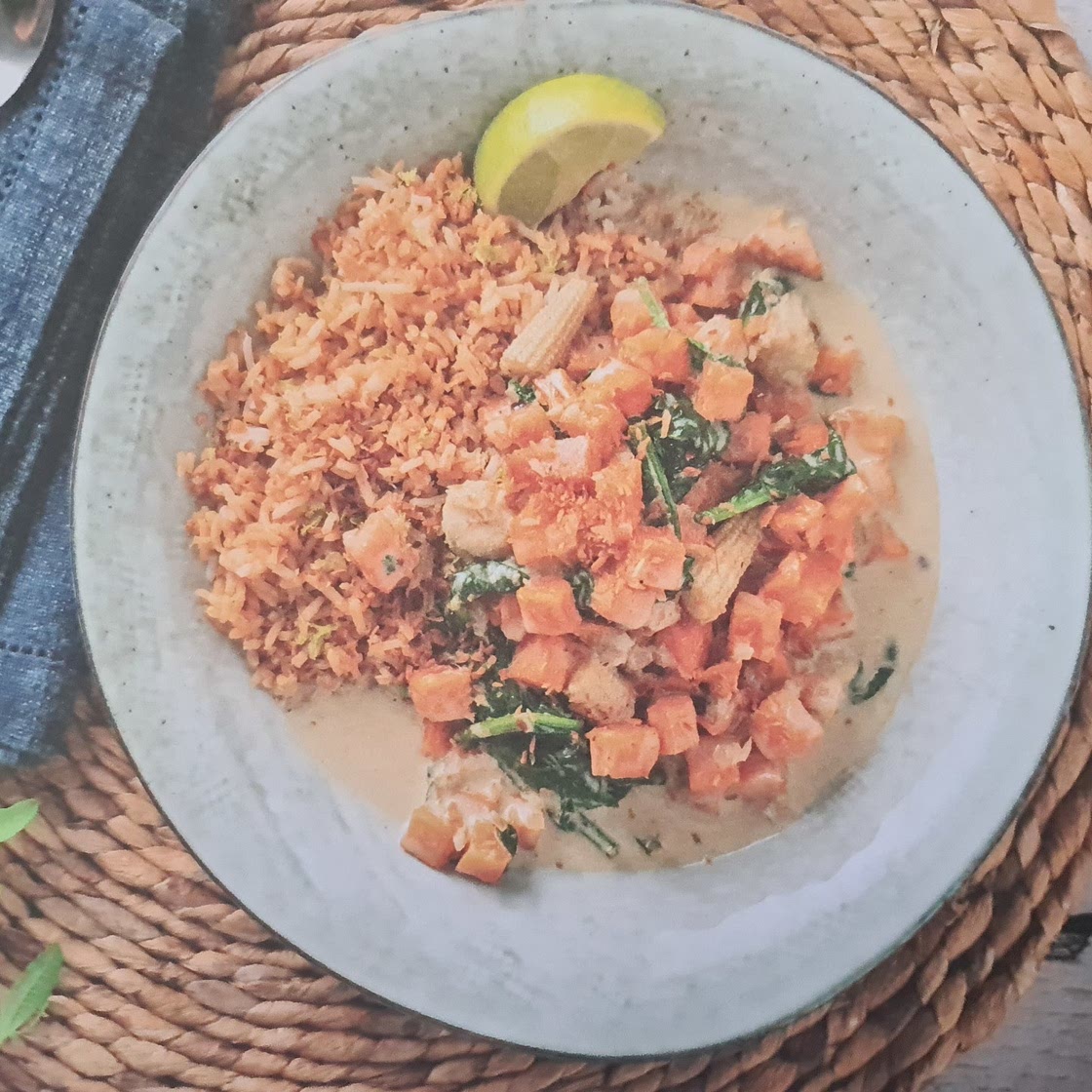 Green Thai inspired sweet potato curry