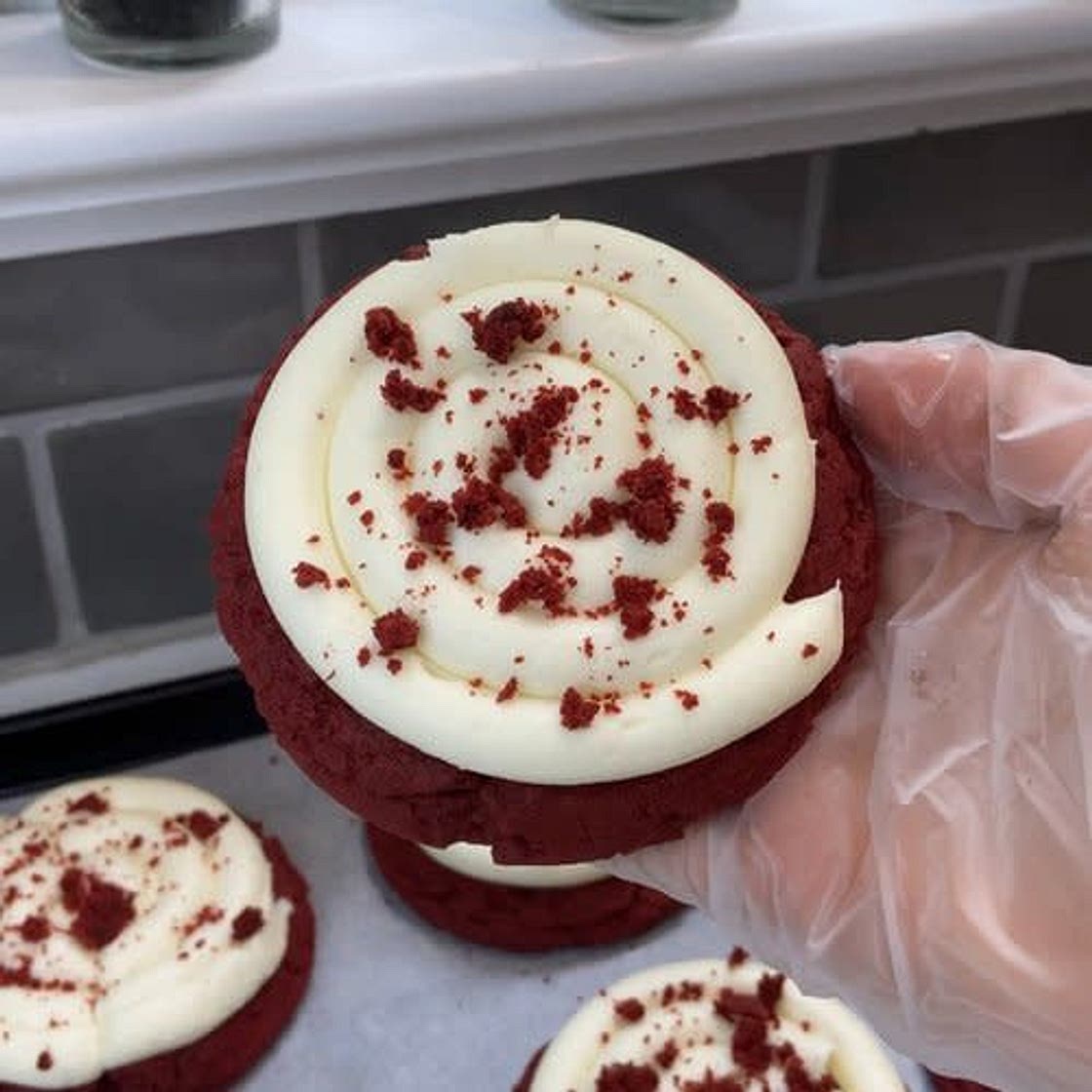Red Velvet Frosted Cookies