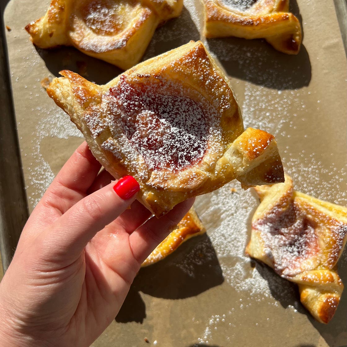 Jam and Cheese Puff Pastry Danish