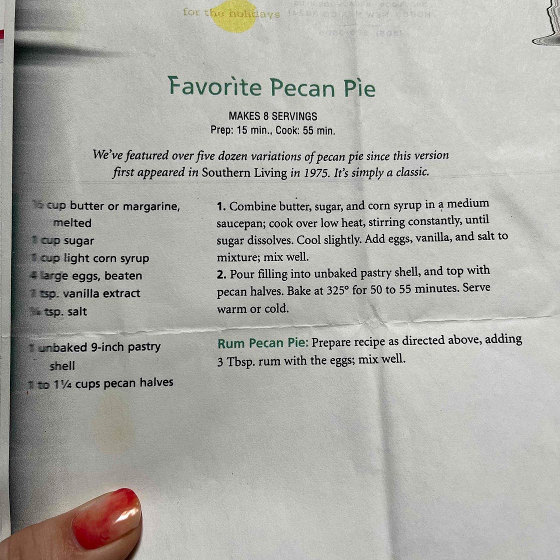 Favorite pecan pie