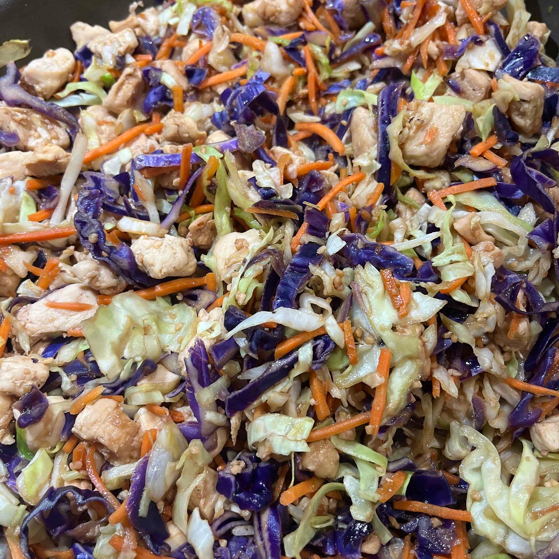 Deconstructed Chicken egg roll 