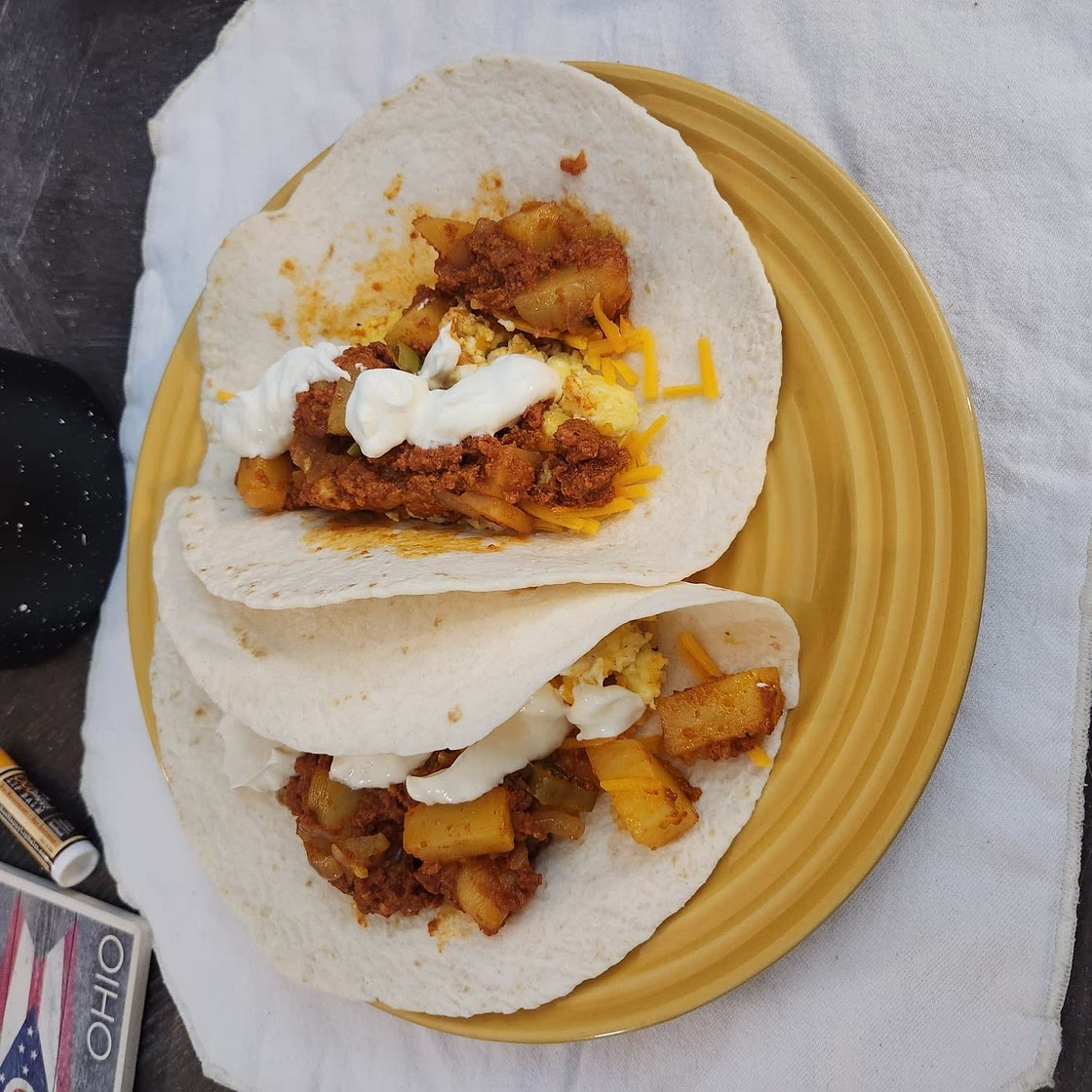 Chorizo and Potato Breakfast Tacos
