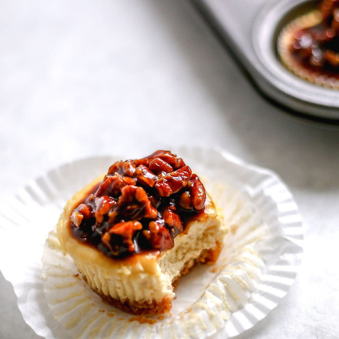 Rich & Creamy Caramel Pecan Cheesecake Minis