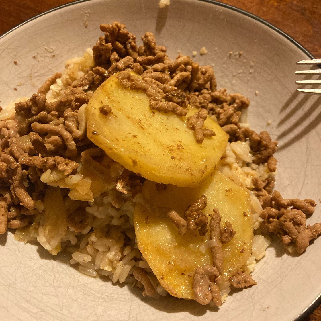 Mom's Chinese Potato and Minced Pork Stew