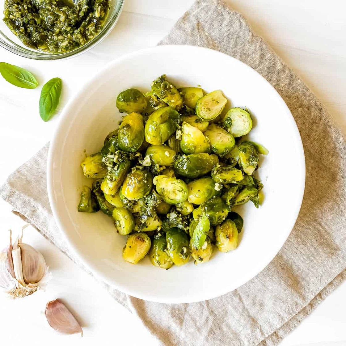 Pesto Brussels Sprouts