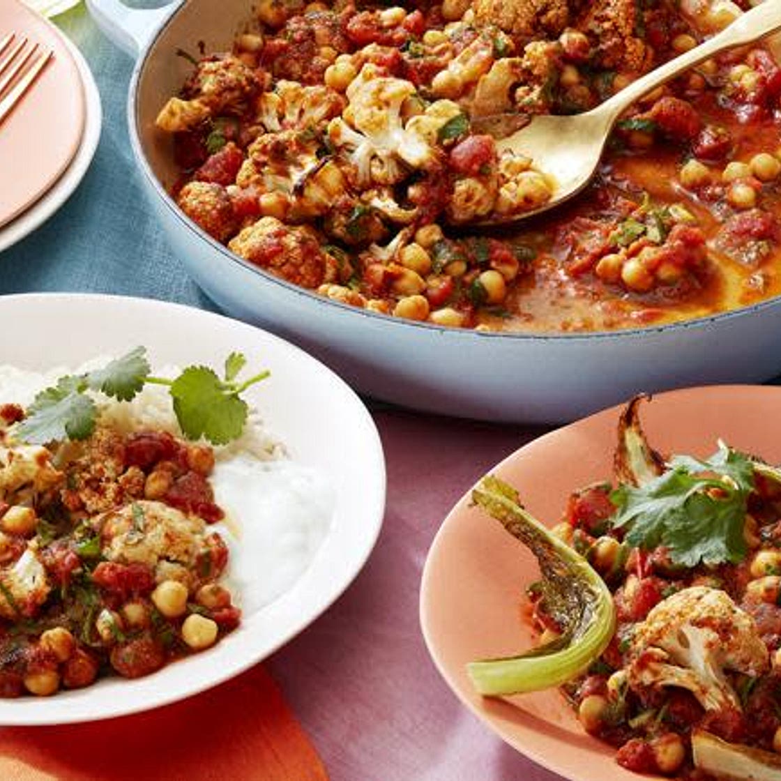 Chickpea and cauliflower curry
