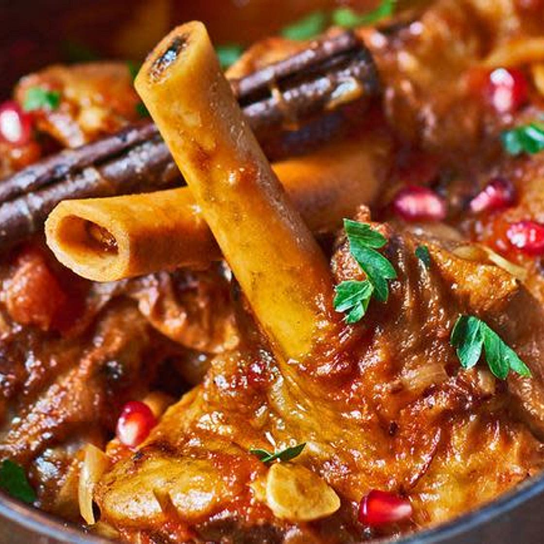 Slow-cooked lamb shank