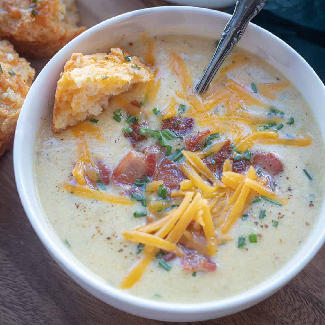 Cauliflower and Baked Potato Soup