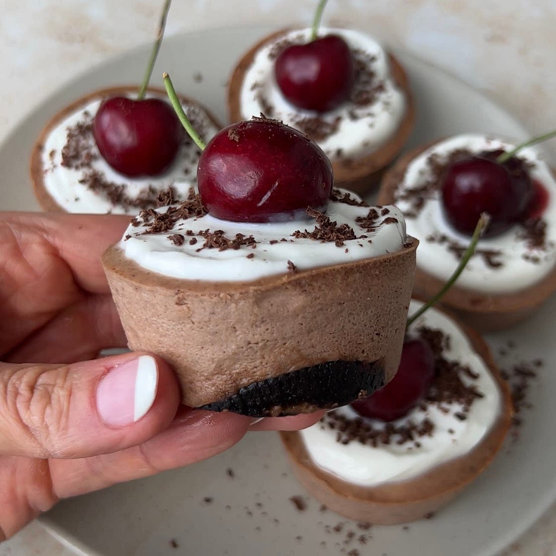 Mini Black Forest Cheesecakes