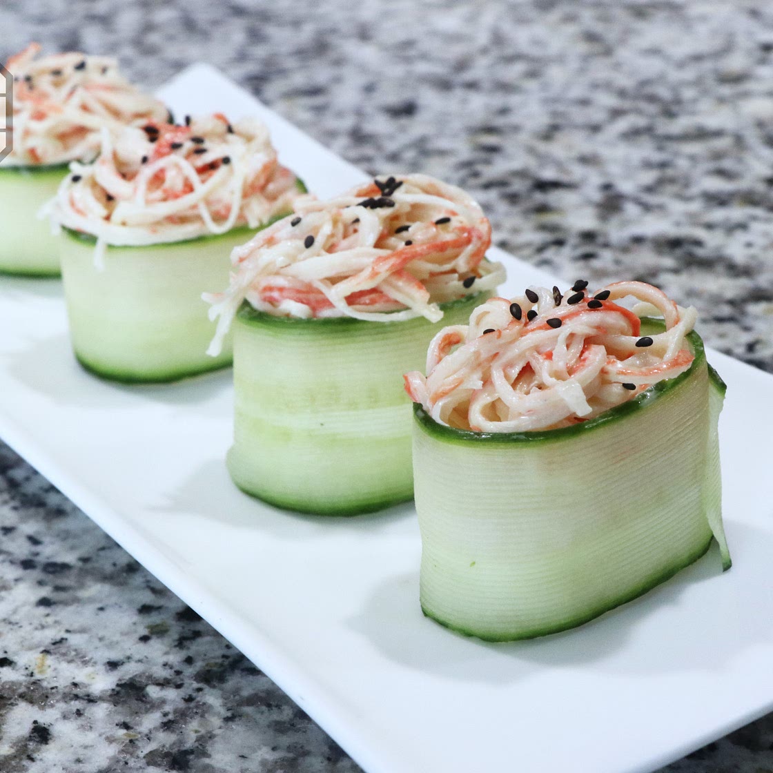 Cucumber and Crab-stick Rice Rolls (오이 맛살 초밥, OI MatSal ChoBap) | Aeri's Kitchen