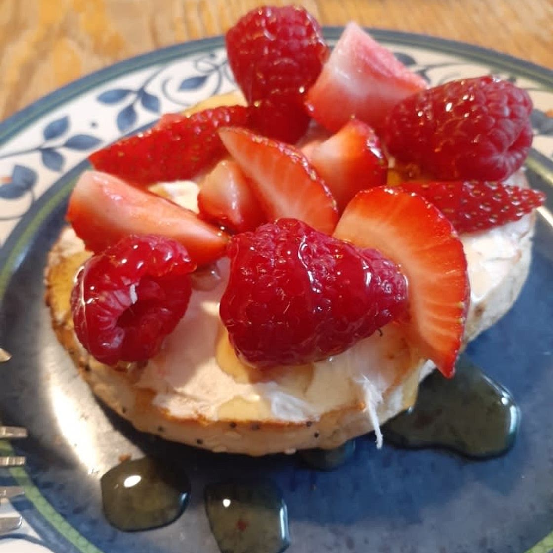 Cream Cheese, Strawberry & Maple Bagel