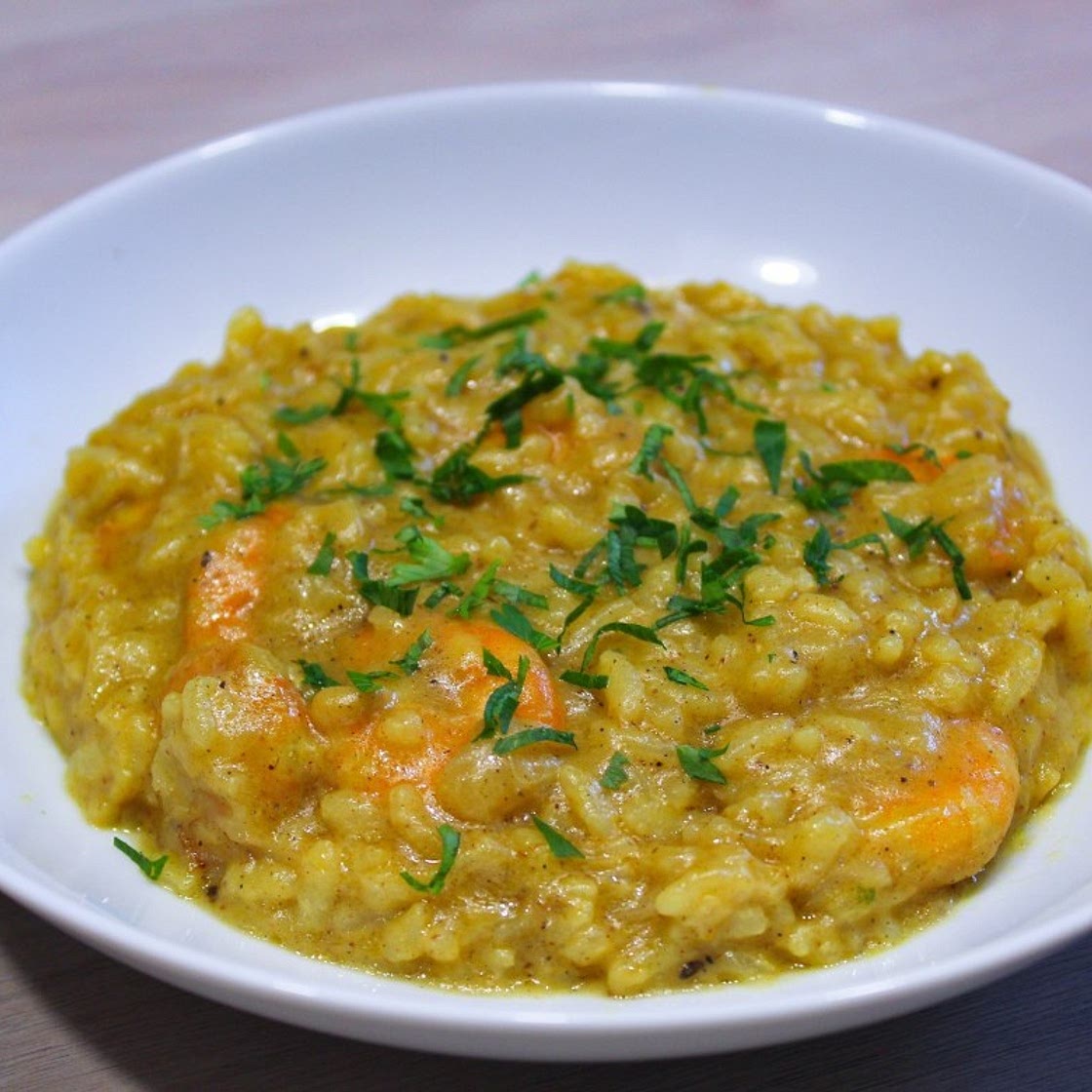 Risotto de crevettes au curry