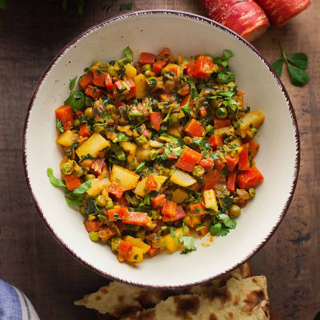 Gajar Matar Aloo