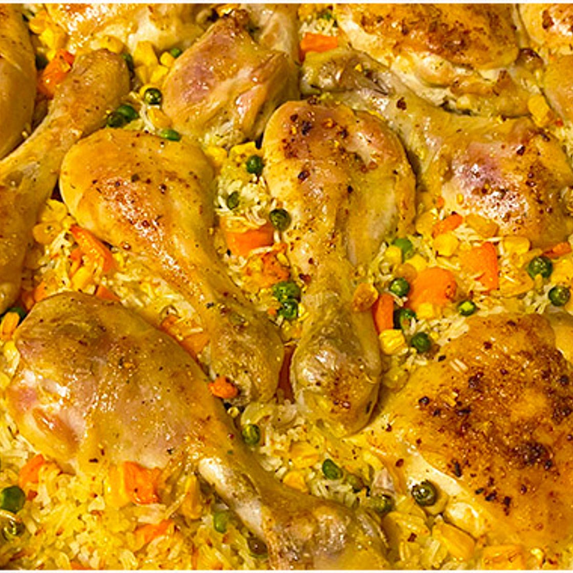 Hähnchen mit Gemüsereis