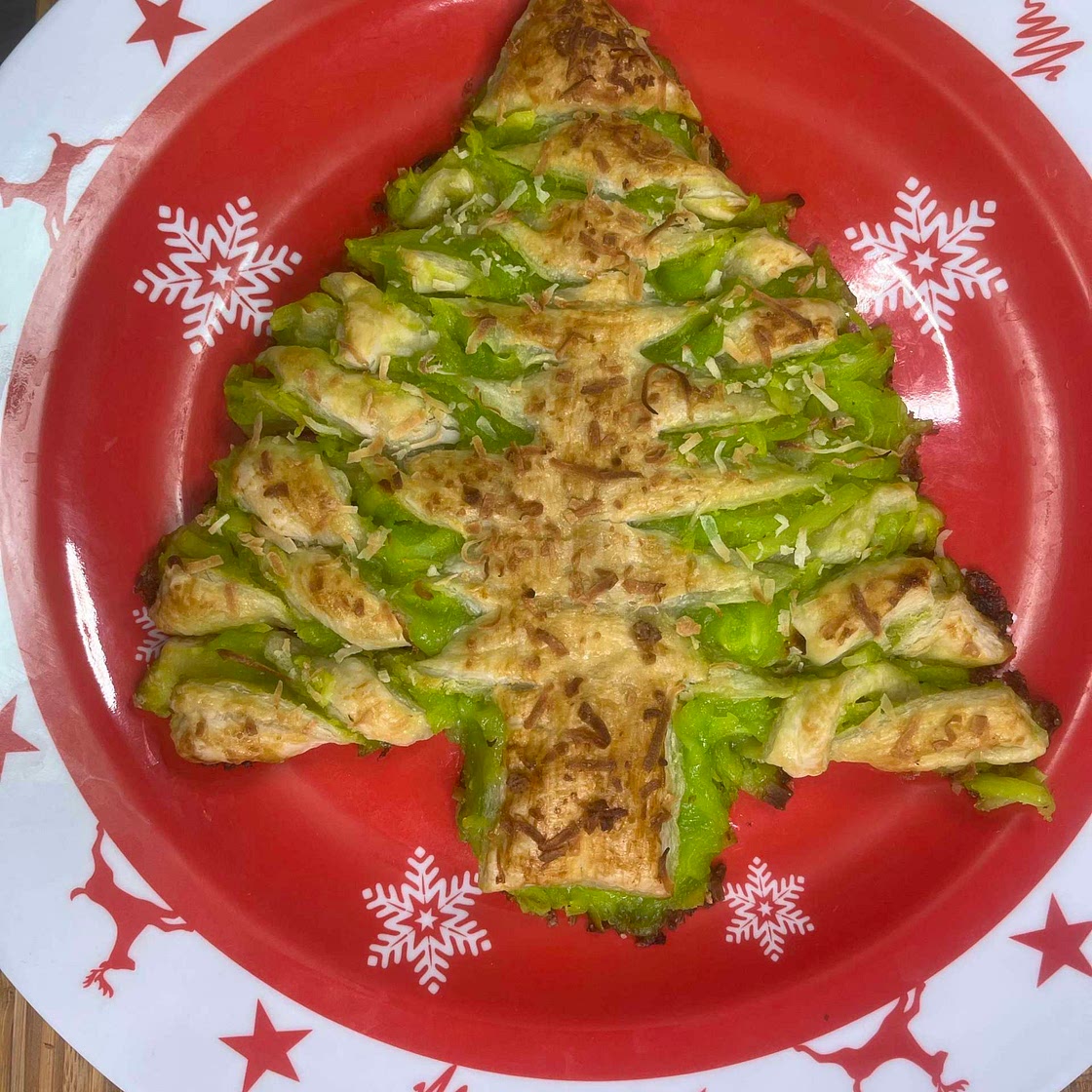 Buko Pandan Christmas Tree Puff Pastry 