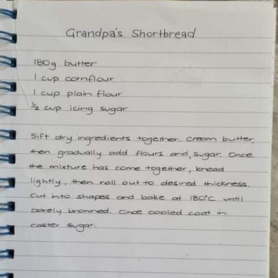 Shortbread from Emma's Grandpa