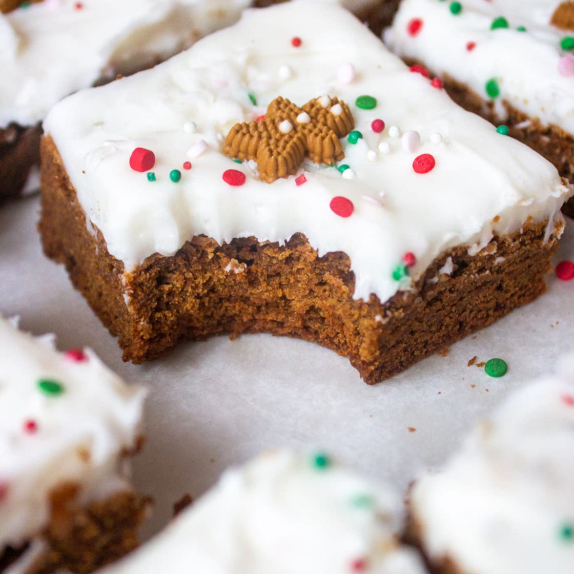 Holiday Gingerbread Cookie Bars