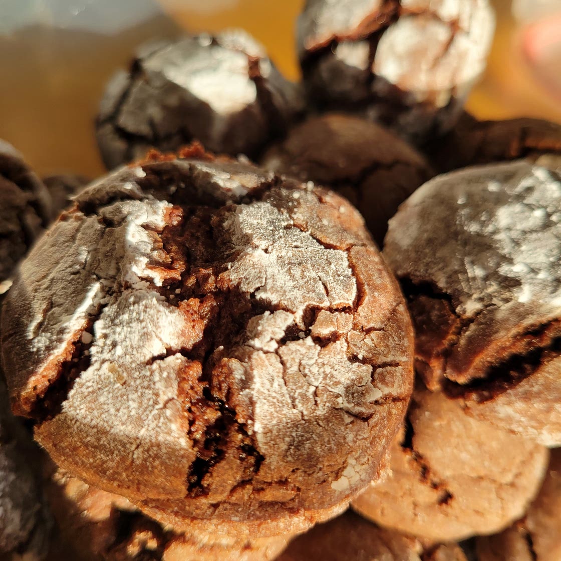 Peppermint Chocolate Crinkle Cookies